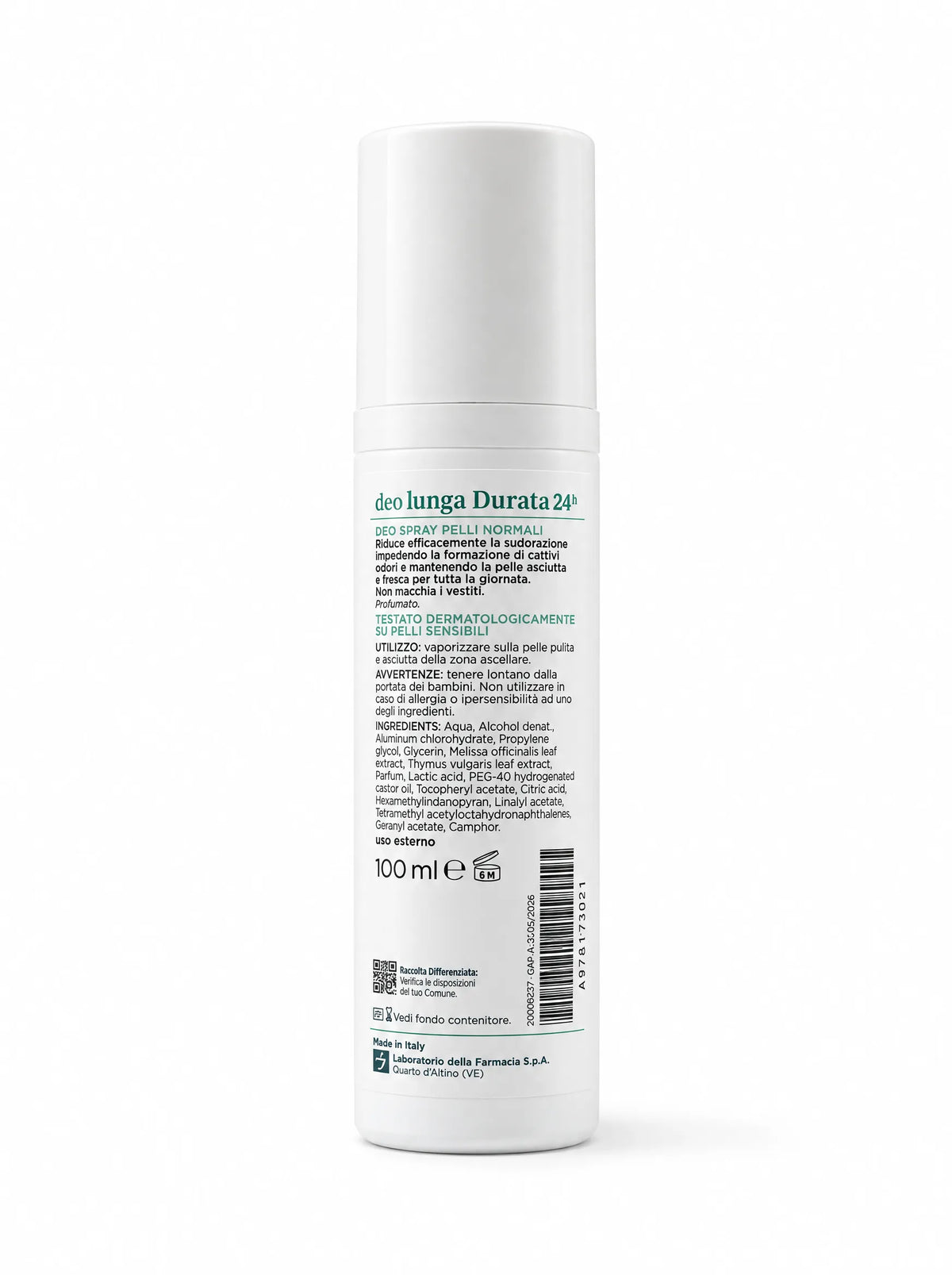 Deo Spray Effetto Fresco Lunga Durata Pelli Normali 100ML