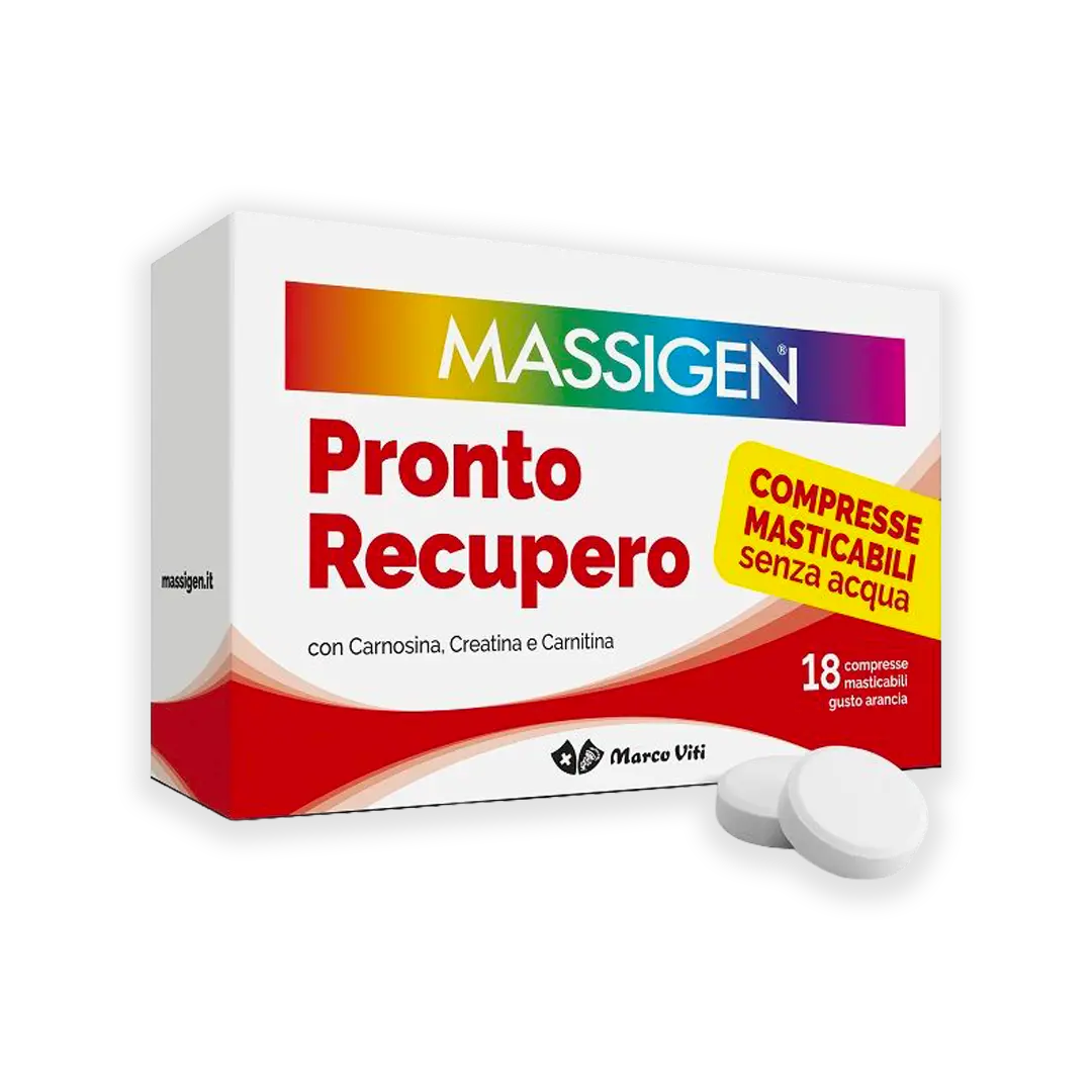 MASSIGEN PRONTO RECUPERO (18 cpr masticabili) - Gusto arancia
